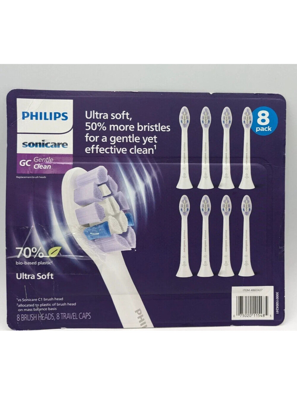Philips Sonicare Gentle Clean Premium Replacement Brush Heads 8 Pack ToothX